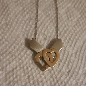 Vintage Sterling and 10K Heart Necklace